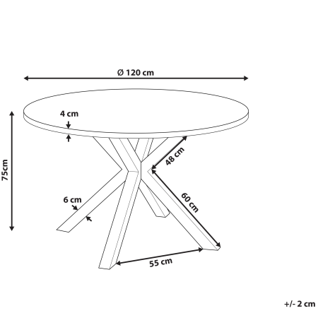 Masă dining de exterior MALETTO 120 cm 120 cm Sticlă Negru [2]