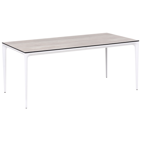 Outdoor dining table SOVARETO 180 cm 90 cm wood look Light grey [3]