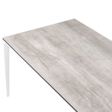 Outdoor dining table SOVARETO 180 cm 90 cm wood look Light grey [5]