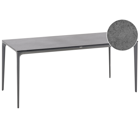 Outdoor dining table SOVARETO 180 cm 90 cm stone effect Dark grey [1]