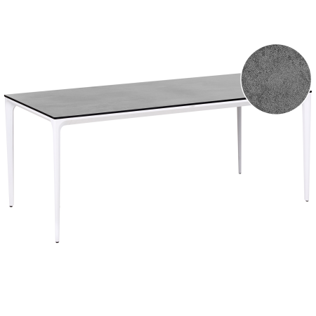 Outdoor dining table SOVARETO 180 cm 90 cm stone effect Dark grey [1]