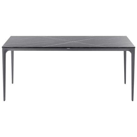 Masă dining de exterior SOVARETO 180 cm 90 cm efect marmorat Negru marmură [4]