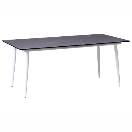 Outdoor dining table TOLENTINO 180 cm 90 cm marble effect Marble grey [1]