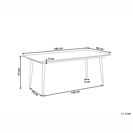 Masă dining de exterior TOLENTINO 180 cm 90 cm efect marmorat Gri marmură [2]