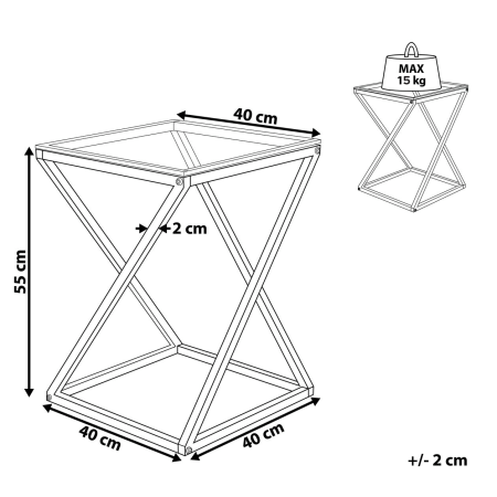 BEVERLY Side table Glass Silver [2]