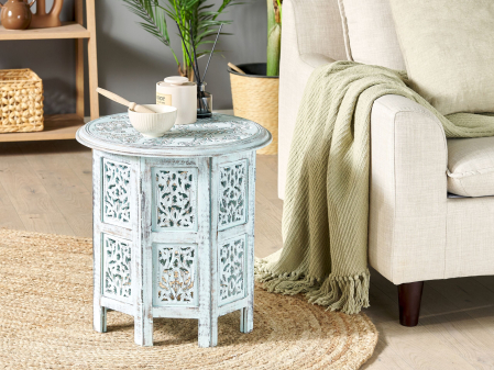 Masă laterală - Side Table BORAI Mango Wood Light Blue