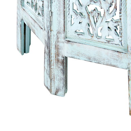 Masă laterală BORAI Lemn de mango Albastru deschis [4]