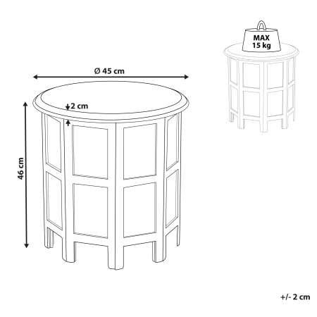 Masă laterală BORAI Lemn de mango Albastru deschis [2]