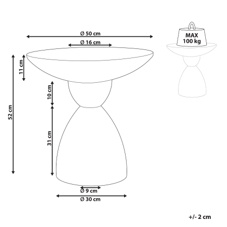 Masă laterală CAFFI Terrazzo alb [2]
