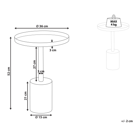 Masă laterală CAMELO Metal Alb [2]