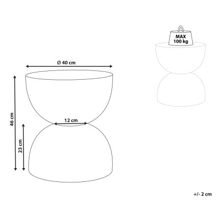 Masă laterală CAORIA Terrazzo alb [2]