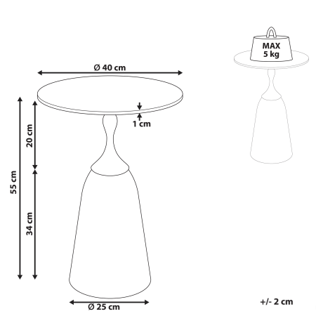 CARTER Side Table Tempered Glass Grey Marble [2]