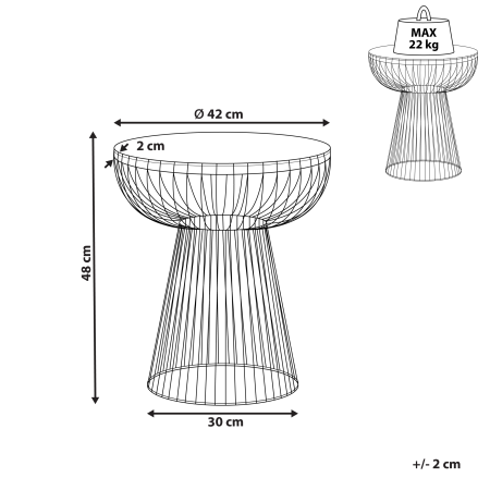 Masă laterală CHEYNES Marmură Auriu [2]