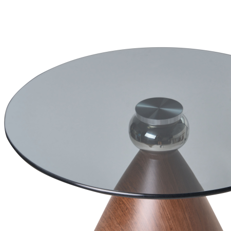 Masă laterală CORELLA Sticlă securizată Maro/Negru [3]