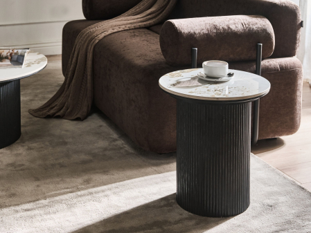 Mese - Masă laterală DORA Ceramică Negru