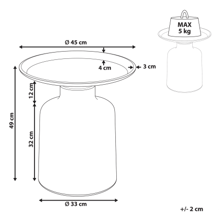 Side table DOVE Metal White/Gold [2]