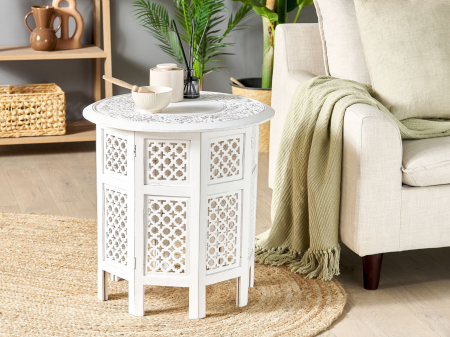 Masă laterală - Side Table ELARA Mango Wood White