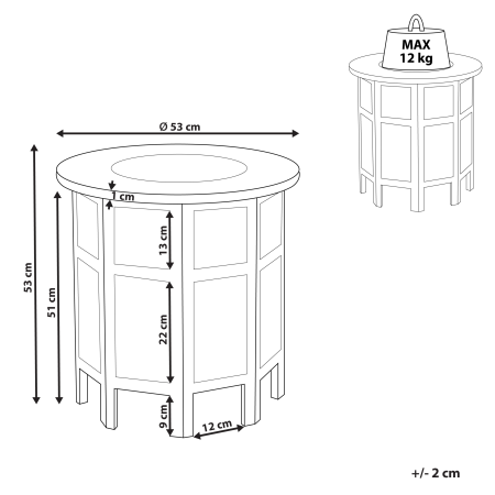 Masă laterală ELARA Lemn de mango Alb [2]