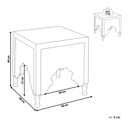 Masă laterală KADMA Lemn de mango Maro deschis [2]