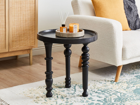 Mese - Masă laterală LEETON Lemn de mango Negru