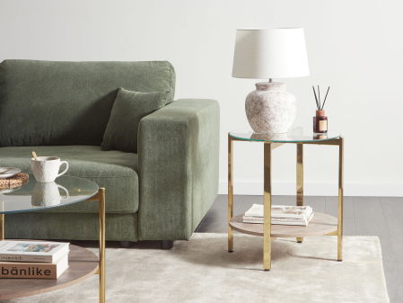 Mese - Masă laterală LOVELL Sticlă securizată Auriu