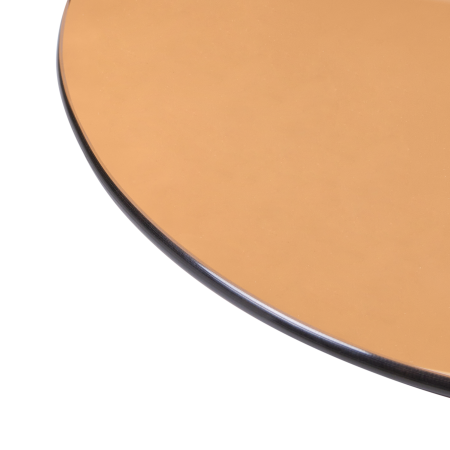 MINTO side table Tempered glass Brown with wheels [5]