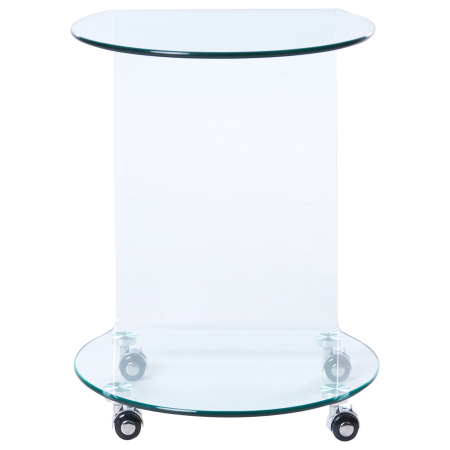Side table MINTO Tempered glass Transparent with wheels [3]