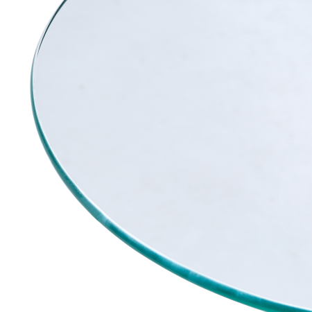 Side table MINTO Tempered glass Transparent with wheels [5]