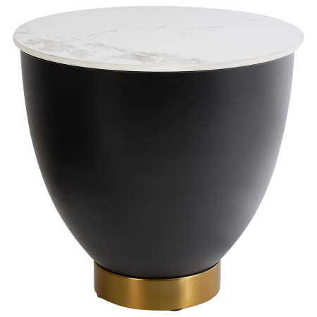 Side table NADINE Ceramic Black with storage [1]