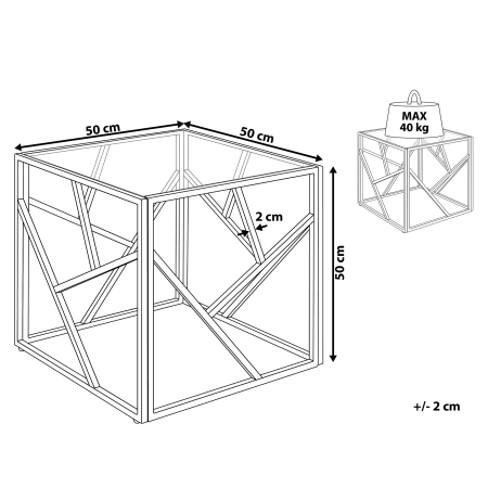 Side Table ORLAND Glass Silver [2]