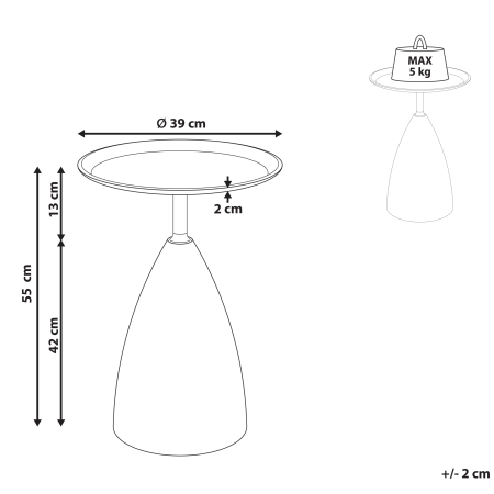 Masă laterală STORM Metal Marmură/Auriu [2]
