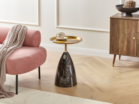 Mese - Masă laterală STORM Metal Marmură/Auriu