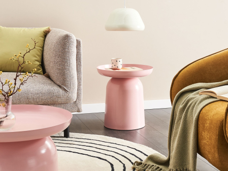 Mese - Masă laterală TORRENS Metal Roz pastel