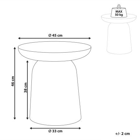 Masă laterală TORRENS Metal Taupe [2]
