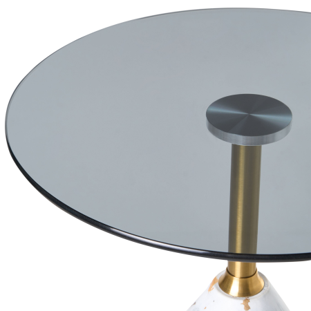 Masă laterală WABBY Sticlă securizată Alb marmură [3]