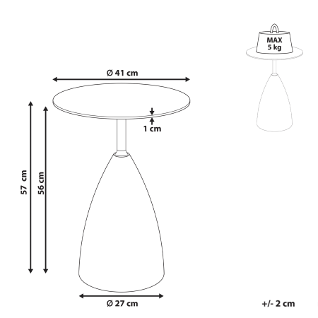 WALLIS Side Table Tempered Glass Brown/Black [2]