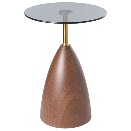 WALLIS Side Table Tempered Glass Brown/Black [1]