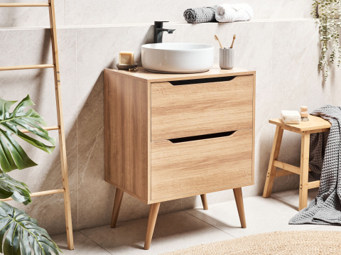 Lavoare - Mască pentru lavoar CARIACICA 60 cm Maro deschis