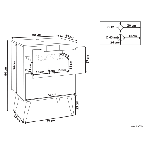 Mască pentru lavoar CARIACICA 60 cm Maro deschis [2]