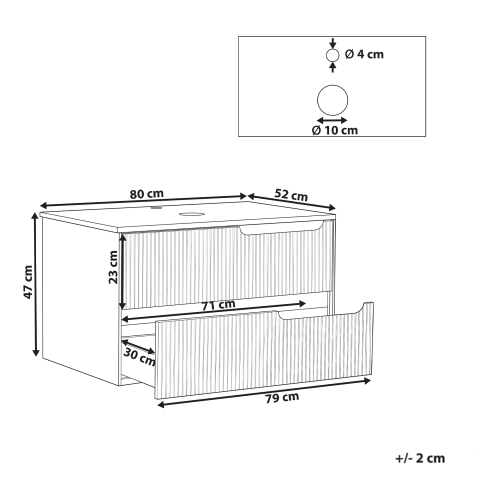 Wall-mounted Washbasin Cover QUINTELA 80 cm Black [2]