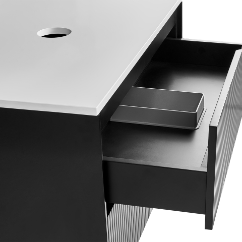 Wall-mounted Washbasin Cover QUINTELA 80 cm Black [6]