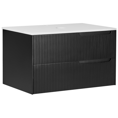 Wall-mounted Washbasin Cover QUINTELA 80 cm Black [1]