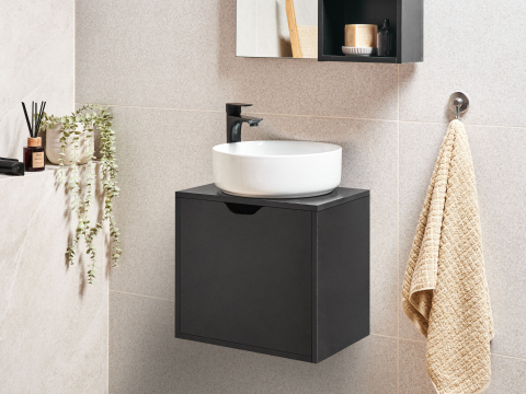 Black Friday - SUZANO wall washbasin cover 45 cm Black