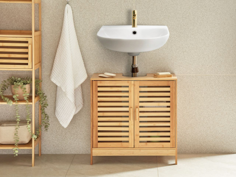 Dulap de baie - Washbasin cover MISSOULA Bamboo wood 60 cm Light brown
