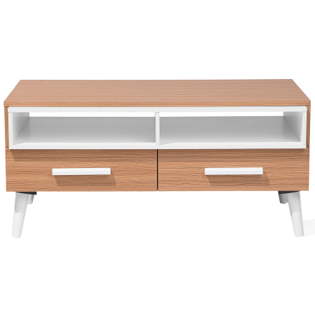 Măsuță de cafea ALLOA Maro deschis/Alb cu depozitare [3]