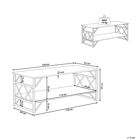 Coffee table BOLTON Taupe [2]