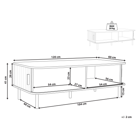 Măsuță de cafea BRADLEY Maro cu depozitare [2]