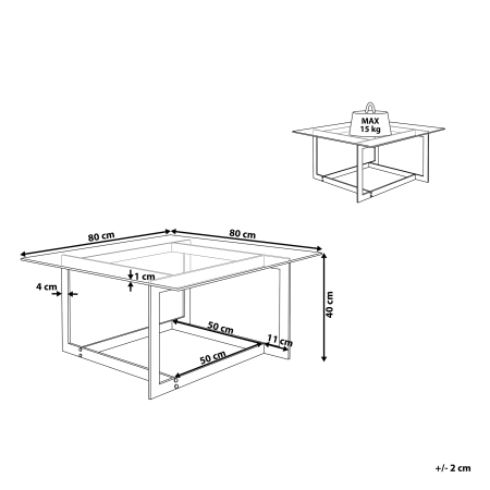 Coffee table CRYSTAL Tempered glass Silver [2]