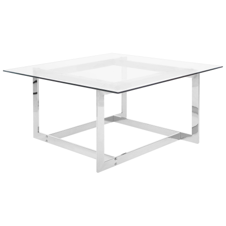 Coffee table CRYSTAL Tempered glass Silver [1]