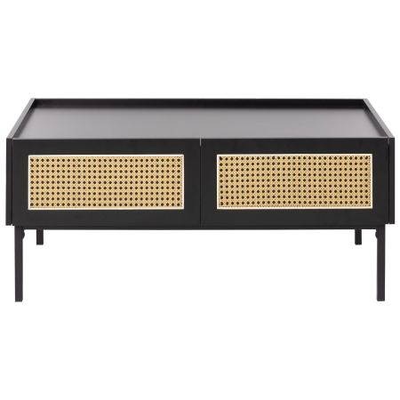 CULLEN coffee table Rattan Black with storage [4]